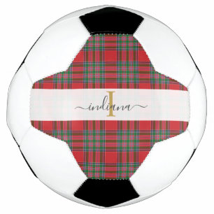 Tartan rustique monogrammé Nom Girly