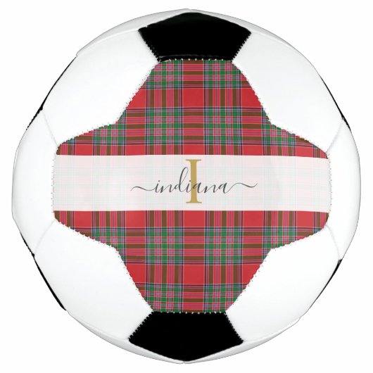 Tartan rustique monogrammé Nom Girly (Devant)