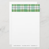 Tartan rustique | Papeterie personnalisée (Devant / Derrière)