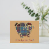 tartan schaap "Och Aye the Ewe" Briefkaart (Staand voorkant)