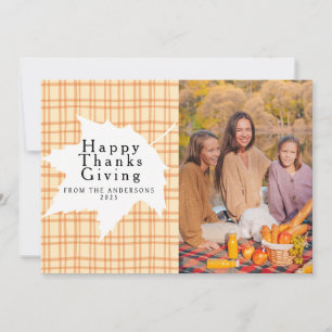 Tartan Schotlandse ruit Gelukkig Thanksgiving he Feestdagenkaart