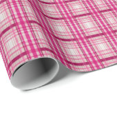 Tartan Schots roze wit Plaid Classic Blue Cadeaupapier (Rol Hoek)