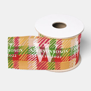 Tartan Schotse ruit Custom Monogram PAKKET Eveneme Grosgrain Lint