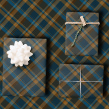 Tartan Schotse ruit Navy, Bruin en Koper