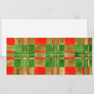 TARTAN SCOTT ROUGE 4x9,25 Carte Plate / Horizontal