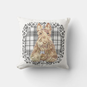 Tartan Scottie Zwart & Wit Kussen