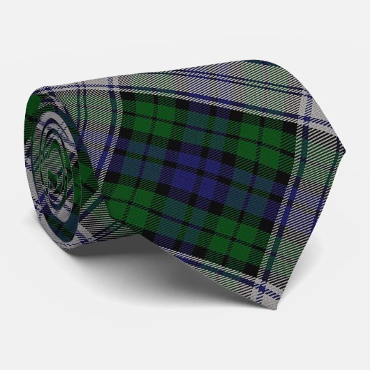 Tartan Sutherland et Cravate Monogramme bleu uni (Roulé)