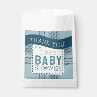 Tartan Teddybeer, aanpasbare baby jongens douche Bedankzakje