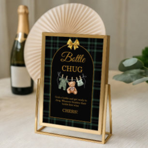 Tartan Teddybeer Babyfles Chug Game Bord Poster