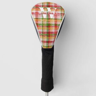 Tartan textuur ruitvormig monogram golfheadcover