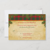 Tartan Traditionnel de Noël Plaid de Mariage Rsvp (Devant)
