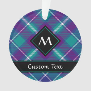 Tartan vert de mer, violet et bleu