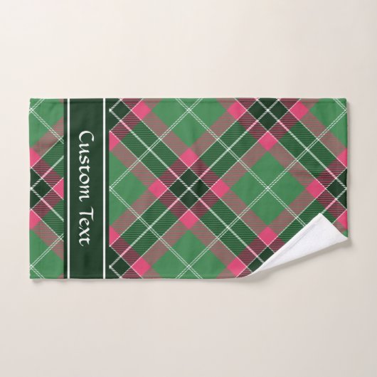 Tartan vert et rose (Serviette à main)
