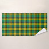 Tartan vert Jaune Plaid Design Motif (Serviette de bain)
