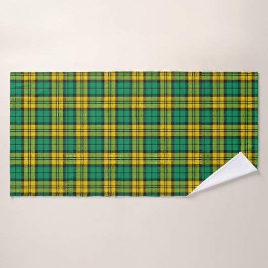 Tartan vert Jaune Plaid Design Motif (Serviette de bain)