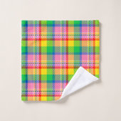 Tartan vert rose (Gant de toilette)