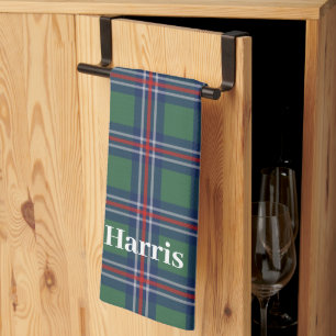 Tartan vierkanten patroon gepersonaliseerd theedoek