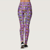 Tartan Violet Cavalier Espagnols, Dames Leggings (Dos)