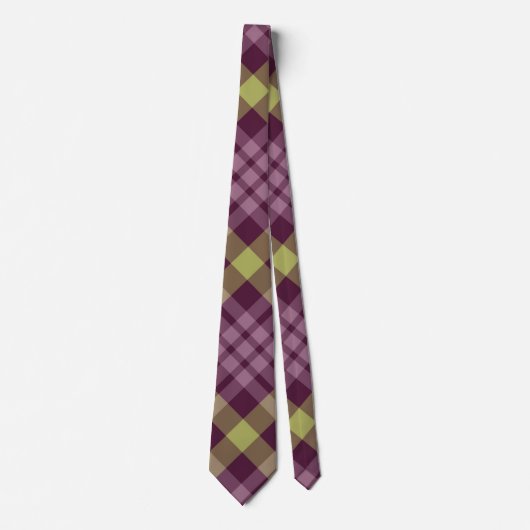 Tartan Violet Coloré Plaid Cravate Pour Hommes Cra (Devant)