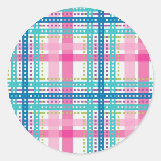 Tartan, vlakpatroon ronde sticker (Voorkant)
