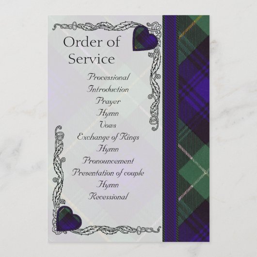 Tartan Wedding-programma - Campbell van Argyll Programma (Achterkant)