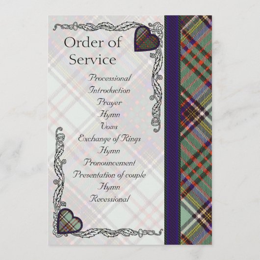 Tartan Wedding Programme - Anderson Programma (Achterkant)