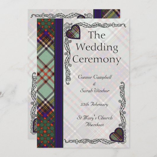 Tartan Wedding Programme - Anderson Programma (Voorkant / Achterkant)