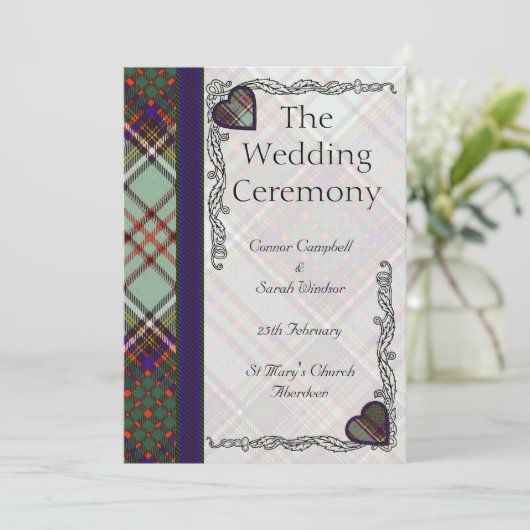Tartan Wedding Programme - Anderson Programma (Staand voorkant)