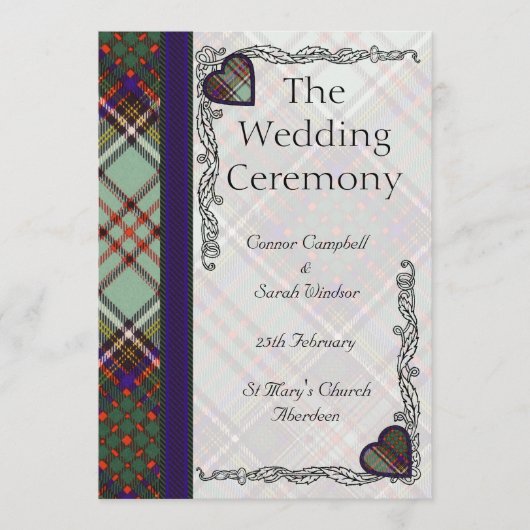 Tartan Wedding Programme - Anderson Programma (Voorkant)