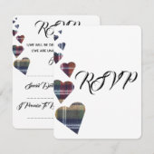 Tartan Wedding RSVP Kaartje (Voorkant / Achterkant)