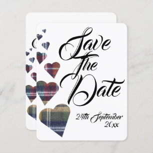 Tartan Wedding Save the Date Kaart