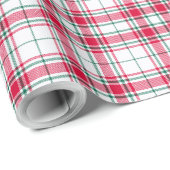 Tartan - wit rood en groen cadeaupapier (Rol Hoek)