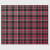 Tartan - Zwart-Rood-Wit Cadeaupapier (Vlak)