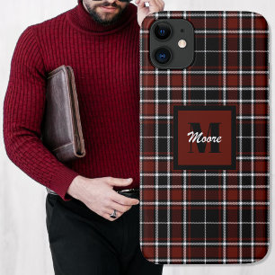 Tartan - zwart Russet Red en uit wit iPhone 11 Hoesje