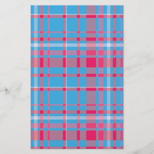 Tartanblauw en rood briefpapier