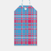 Tartanblauw en rood cadeaulabel (Voorkant)