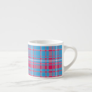 Tartanblauw en rood espresso kop