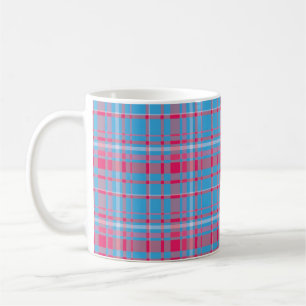 Tartanblauw en rood koffiemok