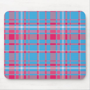 Tartanblauw en rood muismat