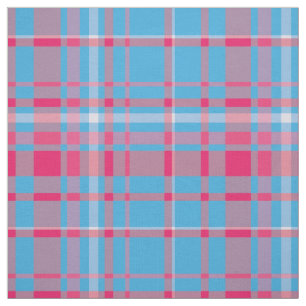 Tartanblauw en rood stof