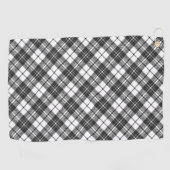 Tartanpatroon feestdagen Kerstzwart wit Golfhanddoek (Horizontaal)
