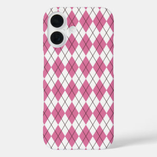 Tartanpatroon Roze Jaren 70 iPhone 16 Hoesje