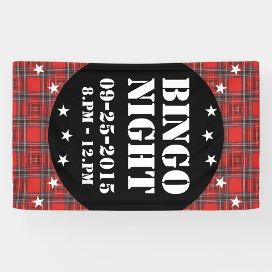 Tartanvlekvormig roodkleurig weefsel spandoek (Horizontaal)