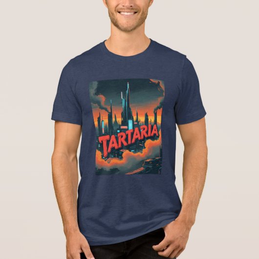  Tartaria samenzwering retro Tri-Blend Shirt (Voorkant)