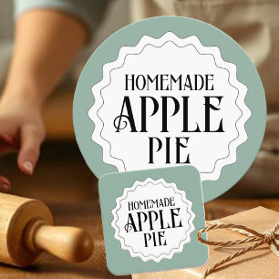 Tarte à pomme maison avec bordure Étiquette à bord