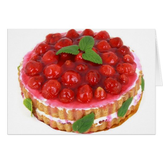 Tarte aux fraises Birthday Get Well Card (Devant horizontal)