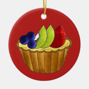 Tarte aux Fruits Tart Pastry Chef Food Keramisch Ornament