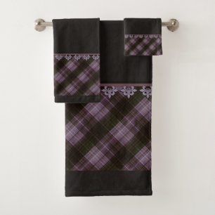 Tarte brune noire Abstraite à damiers plaid