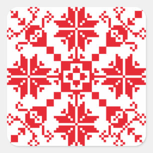 Tartlau Rot Vierkante Sticker