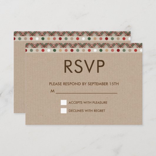 Tarton et Dots Automne Brown RSVP (Devant / Derrière)